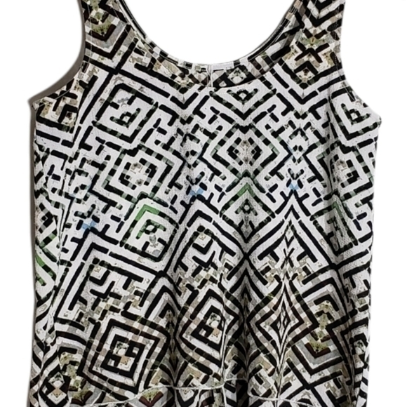 RACHEL ROY Tribal pattern tank top black white XS - Picture 2 of 7